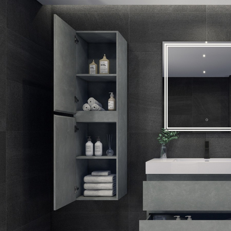 Baillie 16'' Cement Gray Wall Mounted Side Cabinet