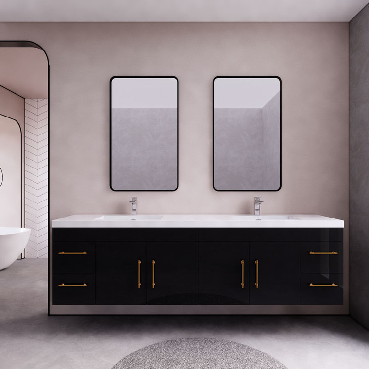 Eliza 84'' Wall Mounting Vanity With Double Sink