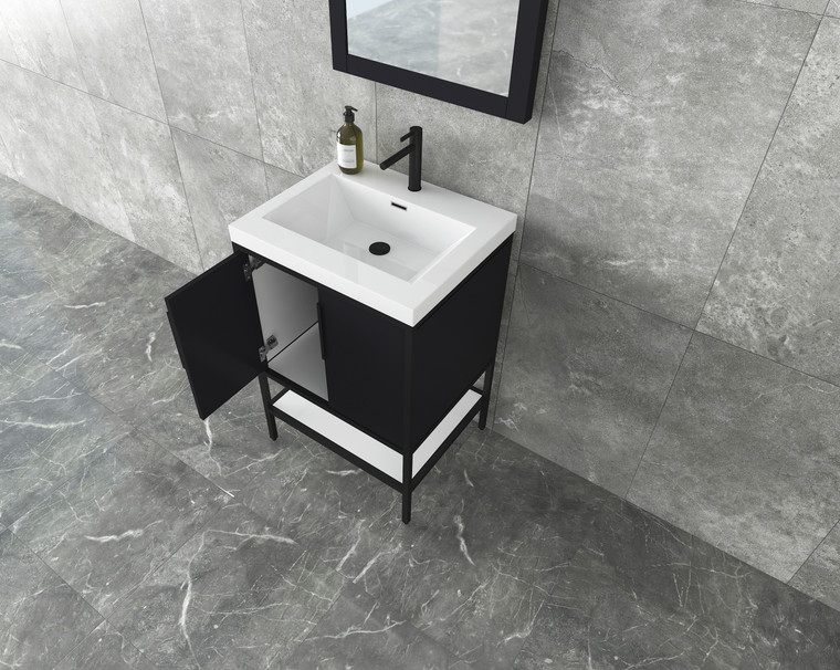 Maria 24" Glossy Freestanding Vanity with Reinforced Acrylic Sink