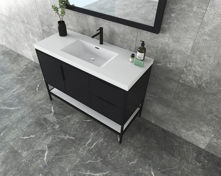 Maria 42" Glossy Freestanding Vanity with Reinforced Acrylic Sink