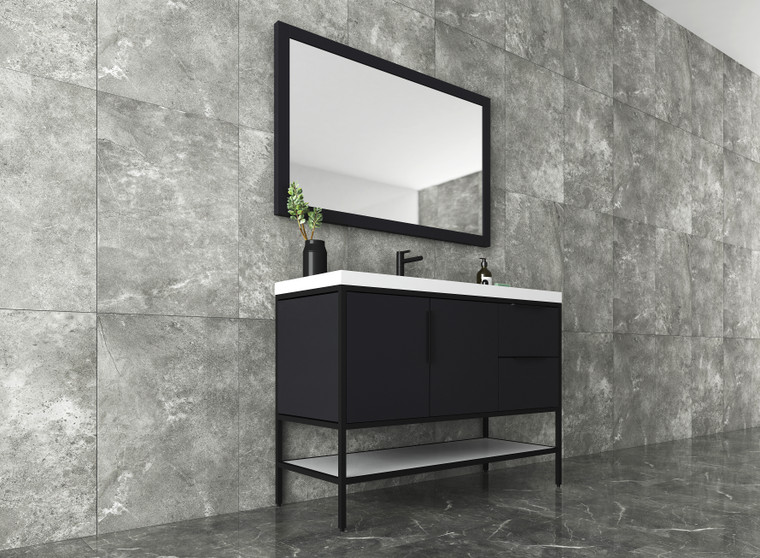 Maria 48" Glossy Freestanding Vanity with Reinforced Acrylic Sink