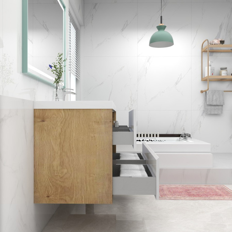 King 48" Wall Mounted Vanity with Reinforced Acrylic Sink