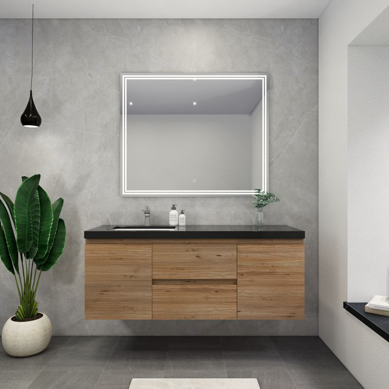 Blink 60'' Wall Mounted With Reinforced Acrylic Left Sink