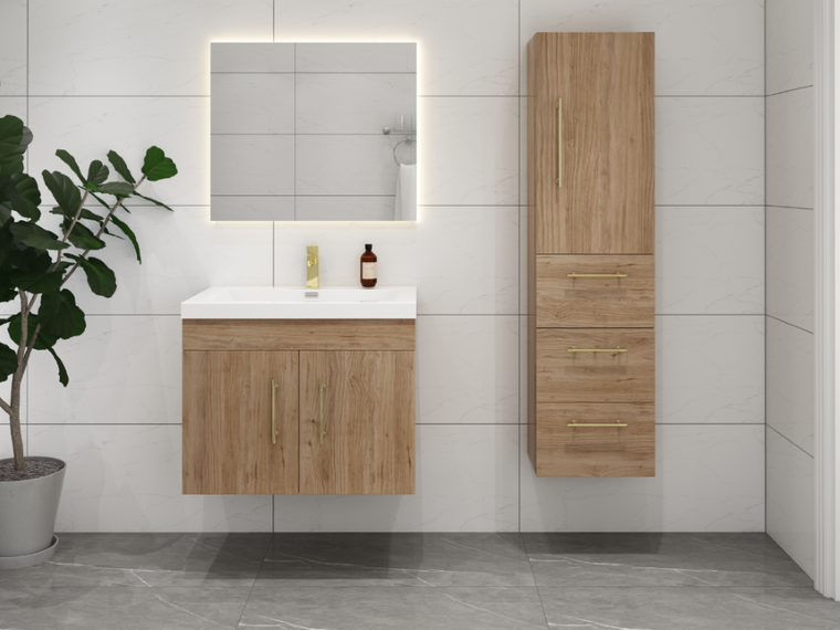 Eliza 16'' Natural Oak Wall Mounted Side Cabinet