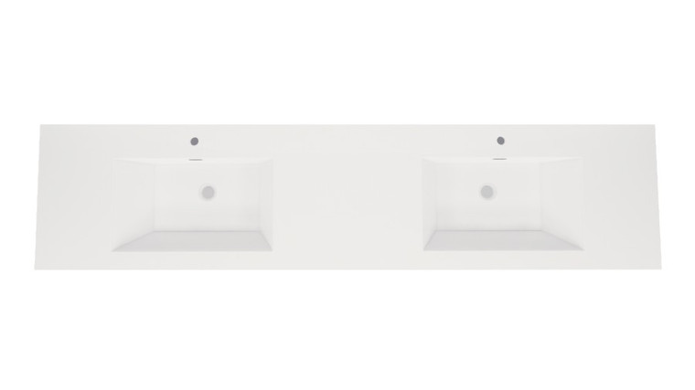 NOBLE 84" Inch Acrylic Top in High Gloss White (Double Sink)