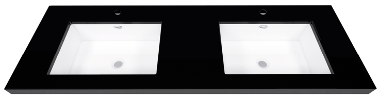 ROYAL 60'' Acrylic Top in High Gloss Black (Double sink)