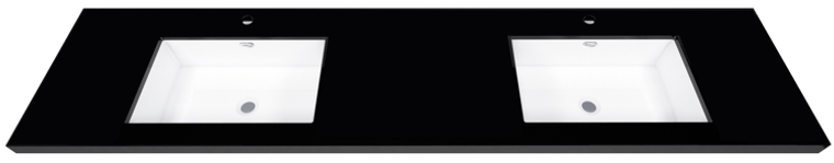 ROYAL 84'' Acrylic Top in High Gloss Black (Double sink)