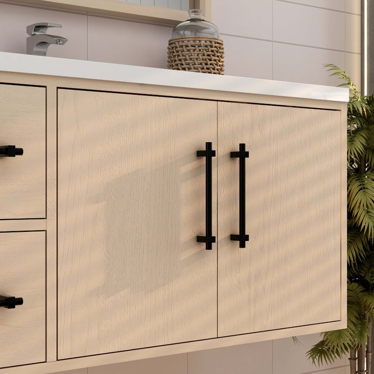 Victoria 42" Plywood Wall-Mount Vanity with Reinforced Acrylic Sink (LEFT DRAWER)