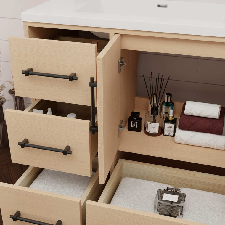 Victoria 36" Plywood Freestanding Vanity with Reinforced Acrylic Sink (LEFT DRAWER)