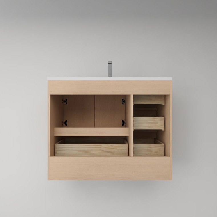 Victoria 42" Plywood Freestanding Vanity with Reinforced Acrylic Sink (RIGHT DRAWER)
