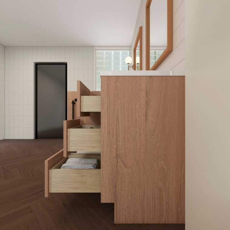 Victoria 84" Plywood Freestanding Vanity with Reinforced Acrylic DOUBLE Sink