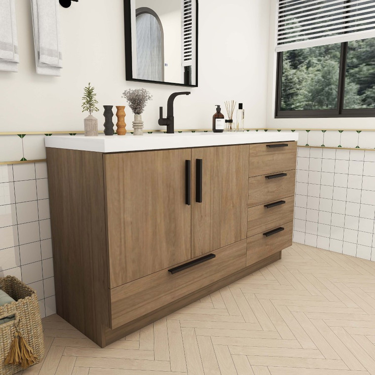 Carla 60" Freestanding Bathroom Vanity with Single Sink