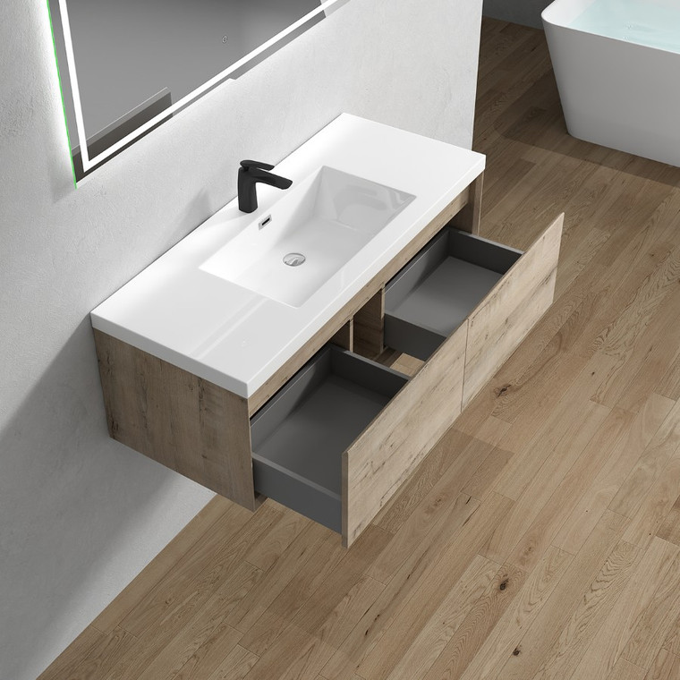 Bristol 48’’ Floating Bathroom Vanity Set with Acrylic Single Sink