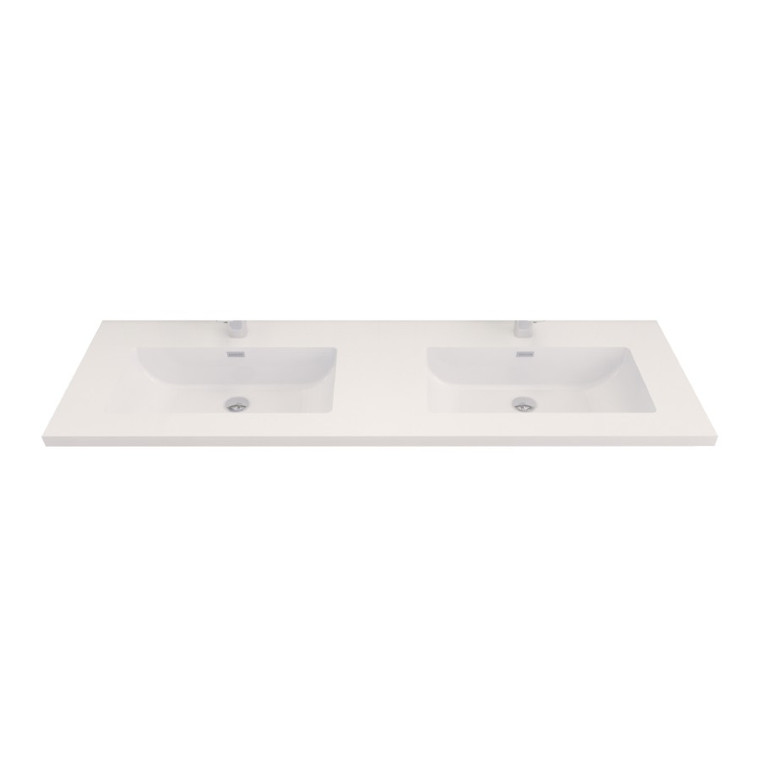 ELEGANT 60'' Acrylic Top in High Gloss White (Double sink)