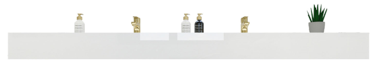 FELIX 84'' Acrylic Top in High Gloss White (Double Sink)