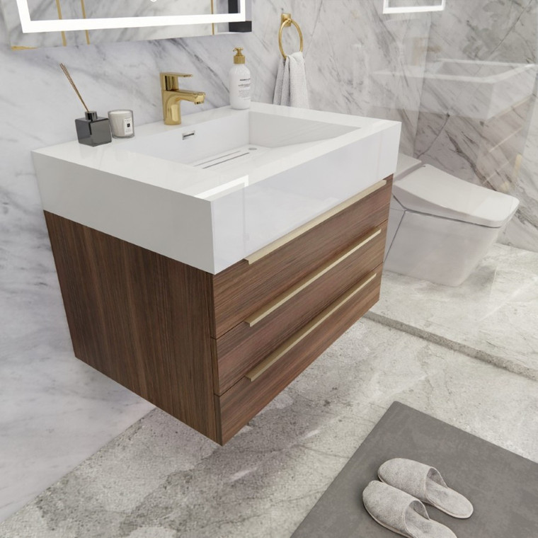 Belair 30’’ Wall Mount Bathroom Vanity with Reinforced Acrylic Sink Top