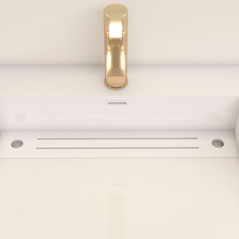 Belair 42’’ Wall Mount Bathroom Vanity with Reinforced Acrylic Sink Top (Right Drawer)