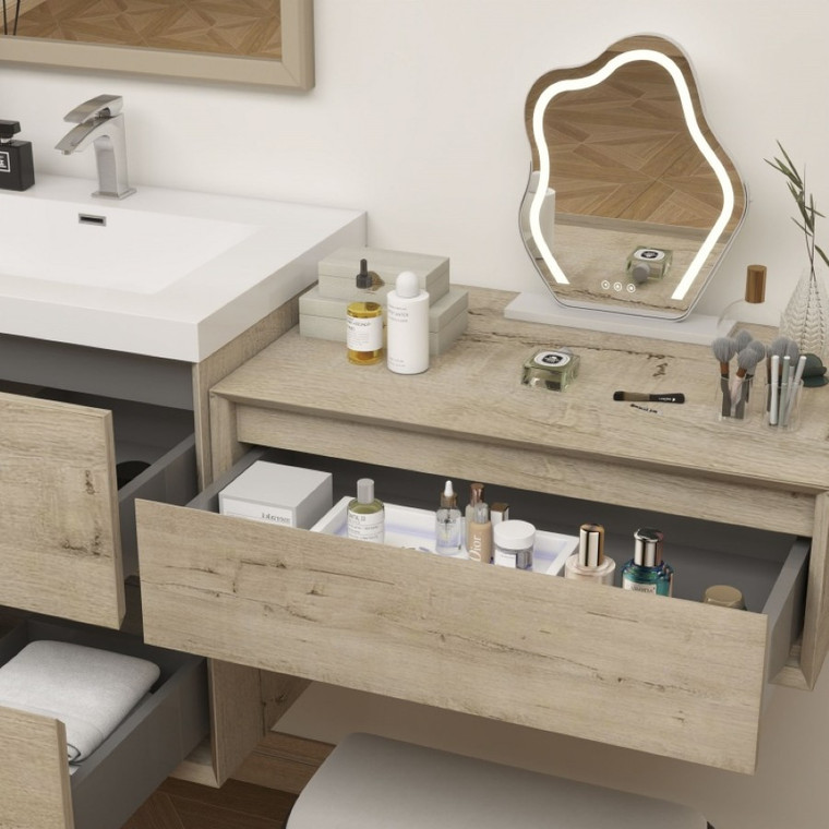 King Set 60" Floating Vanity & Table Set (30" + 30")