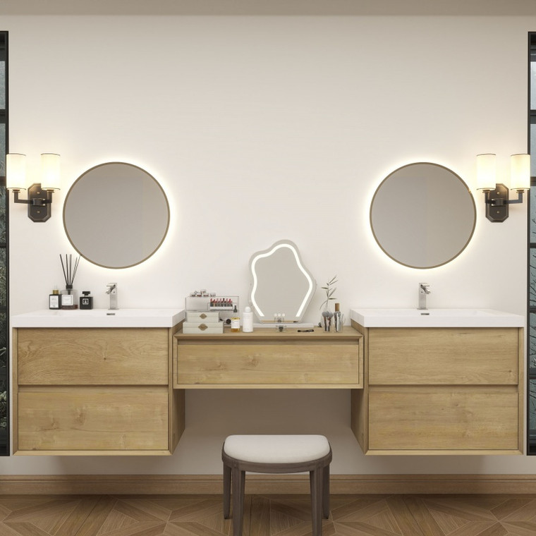 King Set 96" Floating Vanity & Table Set (30" + 36" + 30")
