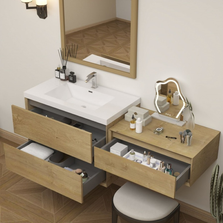King Set 66" Floating Vanity & Table Set (36" + 30")