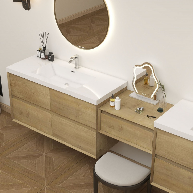 King Set 120" Floating Vanity & Table Set (48" + 24" + 48")