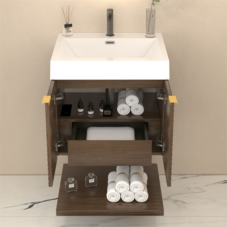 Monterey 24" Wall-Mounted Bathroom Vanity with Reinforced Acrylic Sink