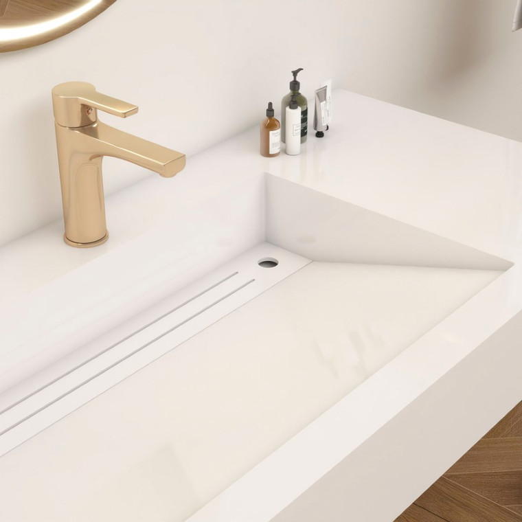 NEW FELIX 72'' Acrylic Top in High Gloss White (Double Sink)