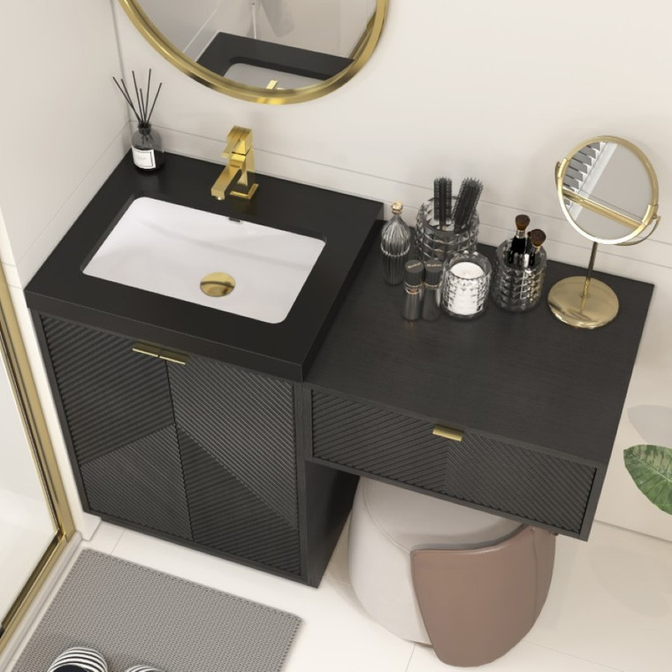 Monterey 48" (24" + 24") Freestanding Bathroom Vanity with Reinforced Acrylic Sink & Drawer