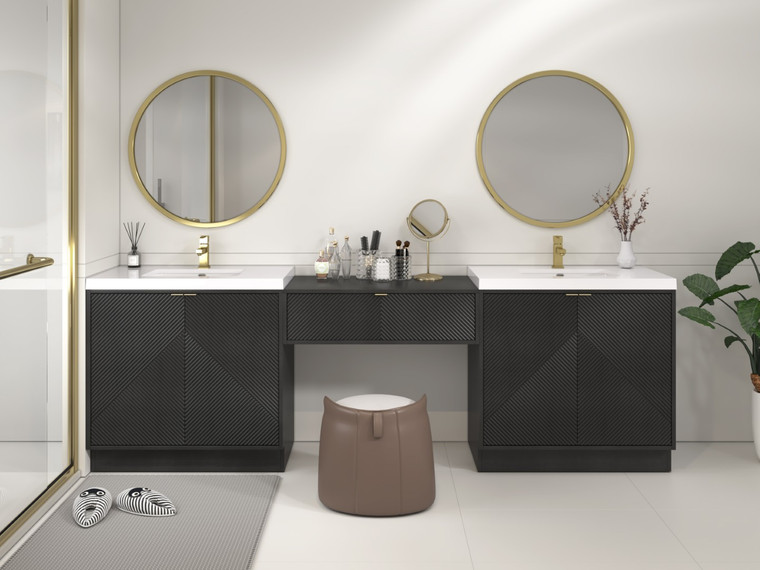 Monterey 72" (36" + 36") Freestanding Bathroom Vanity with Reinforced Acrylic Sink & 36" Drawer