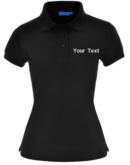 swagwear Pack Of 5 Embroidered Your/Logo Text Personalised Workwear Premium 210g Womens Polo T-Shirt 6 Colours 8-20 by swagwear