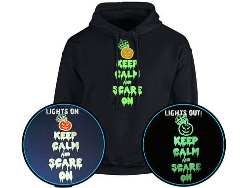 swagwear Keep Calm And Scare On Halloween GLOW IN THE DARK Unisex Hoodie 10 Colours S-5XL by swagwear