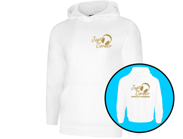 Jays Corner Front Embroidered, Printed Back Hoodie 10 Colours