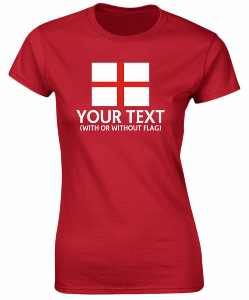 swagwear England Your Text Personalised Womens T-Shirt 8 Colours 8-20 by swagwear