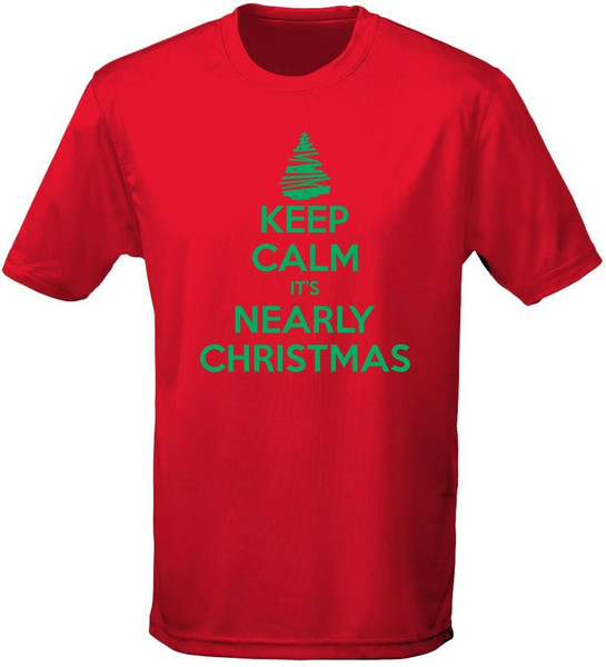 swagwear Keep Calm Its Nearly Christmas Xmas Kids Unisex T-Shirt 8 Colours XS-XL by swagwear