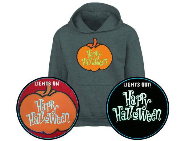 swagwear Happy Halloween GLOW IN THE DARK Pumpkin Kids Hoodie 10 Colours S-XL by swagwear