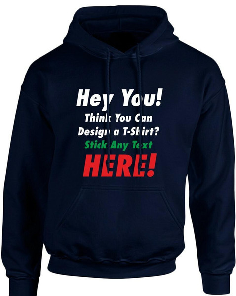 swagwear Printed Custom Any Your Text Personalised Unisex Hoodie 10 Colours S-5XL by swagwear