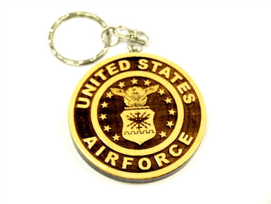 US Air Force Handmade Wood Keychain 2