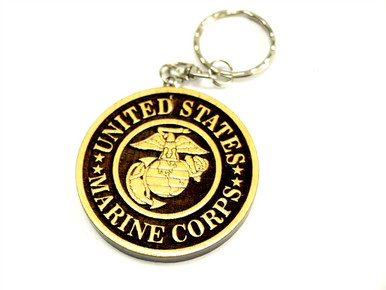 US Marine Corps Handmade Wood Keychain 2
