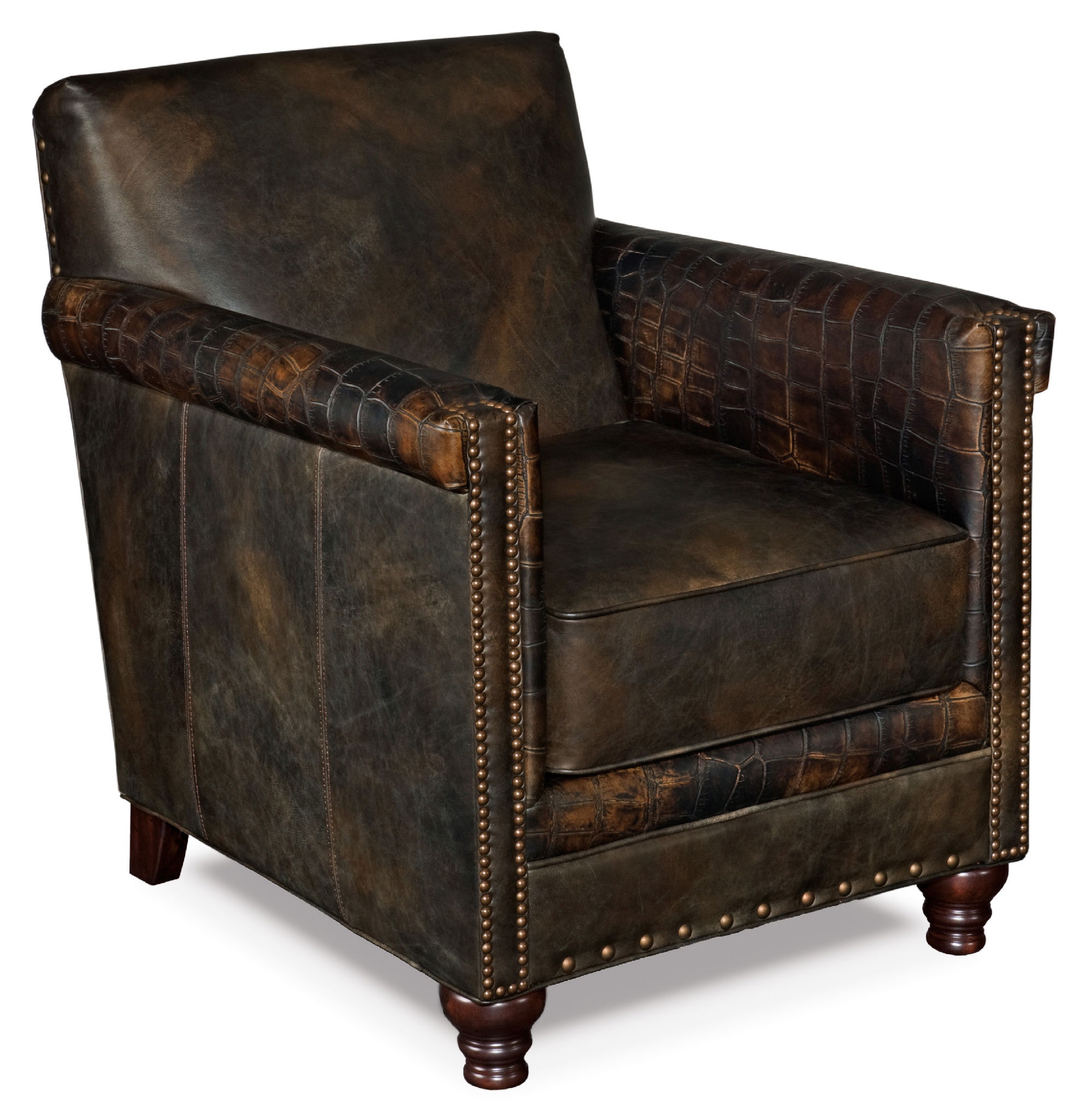 Stenciling Leather Club Chair