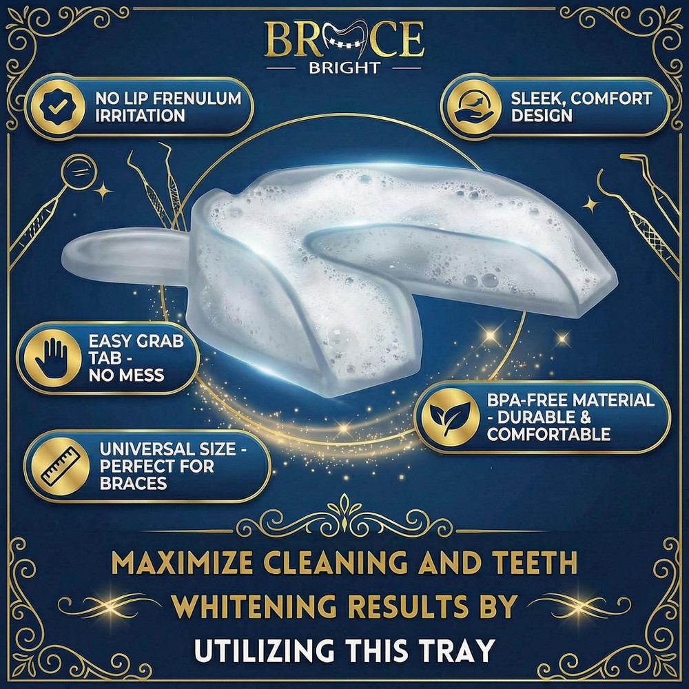Braces-safe whitening trays included with BraceBright