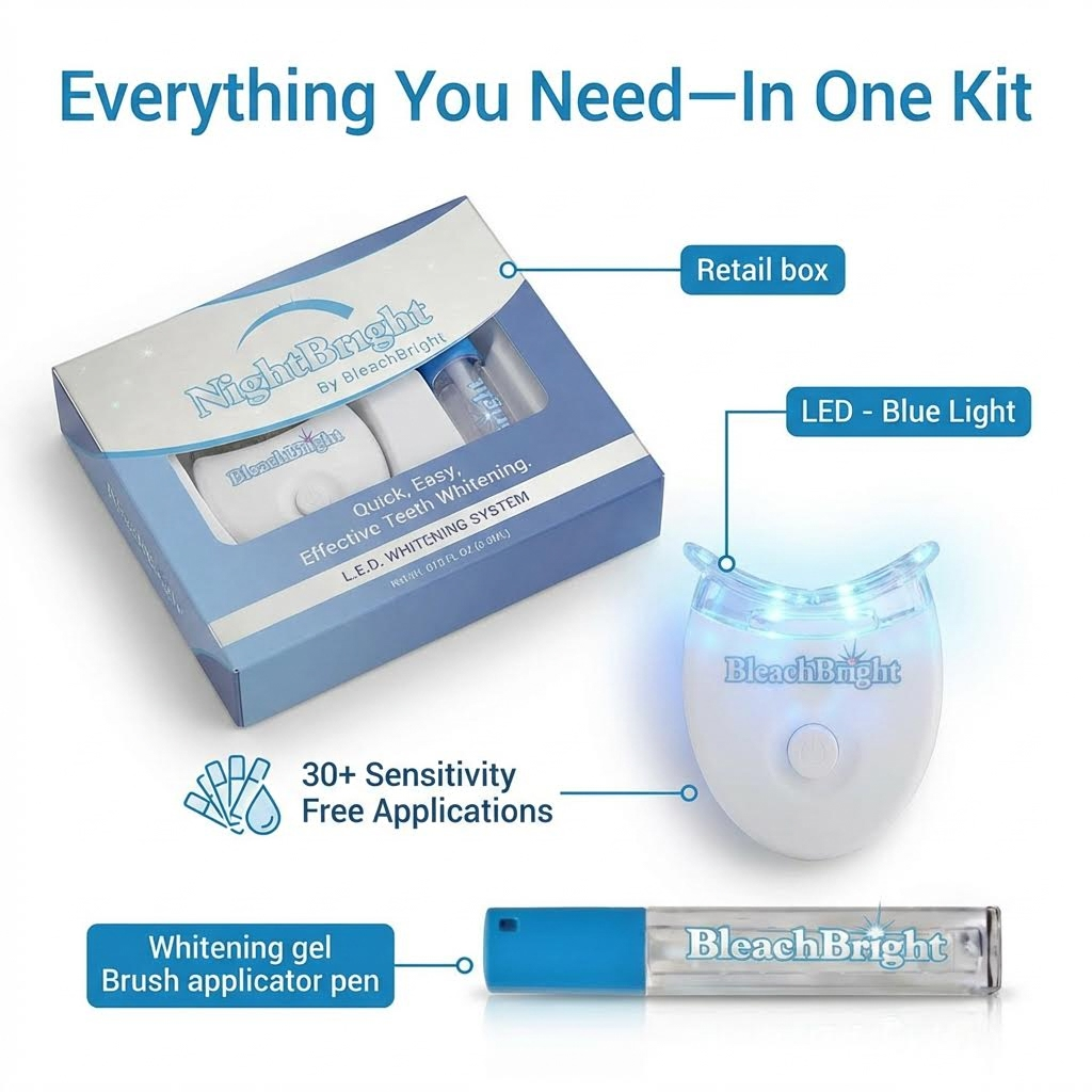NightBright LED At-Home Teeth Whitening Kit | BleachBright
