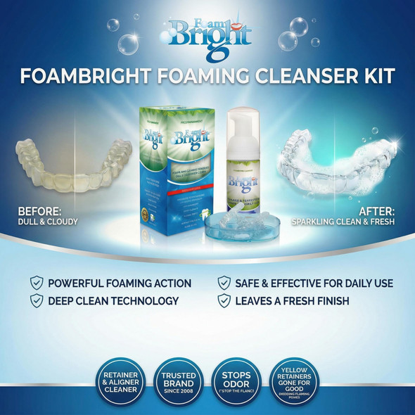 FoamBright Retainer and Aligner Cleaner Peroxide Free BleachBright