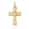 10K Yellow Gold Small Cross Pendant 0.75Ctw 