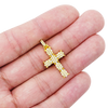 10K Yellow Gold Small Cross Pendant 0.75Ctw 