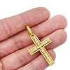 10K Yellow Gold Round Baguette Cross Pendant 2.15Ctw