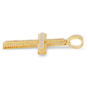 10K Yellow Gold Baguette Cross Pendant 2.25Ctw