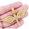 10K Yellow Gold Cross With Wings Diamond Pendant 4.47Ctw 