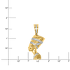 10K Yellow Gold Nefertiti Pendant 0.25ct With Chain