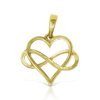 14K Yellow Gold Ladies Heart Charm Necklace 0.10ct 