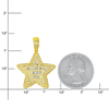 10K Yellow Gold Baguette Star Pendant 0.92ct with Chain